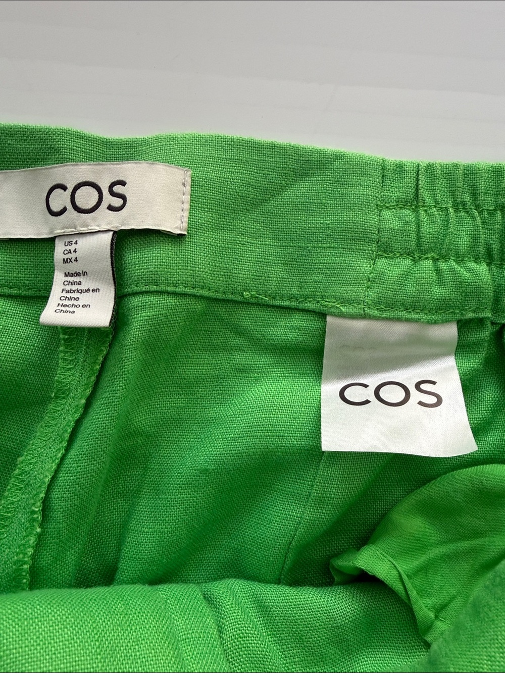 COS green pleated wide-leg pants 4 - Picture 4 of 6